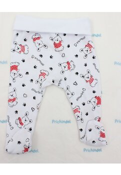 Pantaloni cu botosi, Iepurasul cu tricou rosu, bumbac, alb