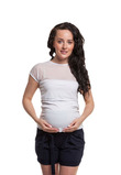 Pantaloni scurti gravide, 95% bumbac, Lena cu cordon, negru