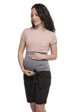Pantaloni tip bermude de gravide, 95% bumbac, Lena, negru