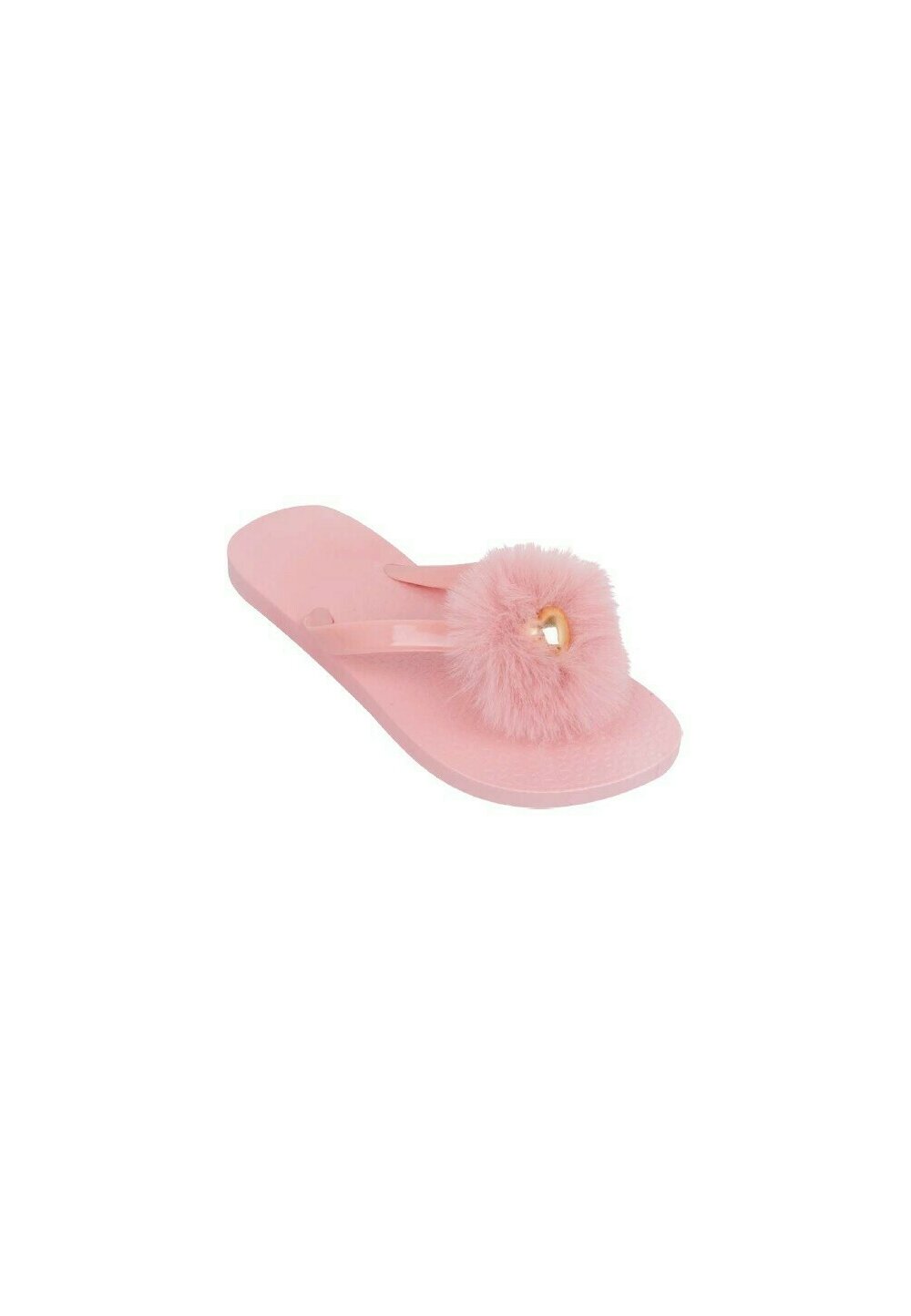 Papuci flip-flop, roz cu pompon City