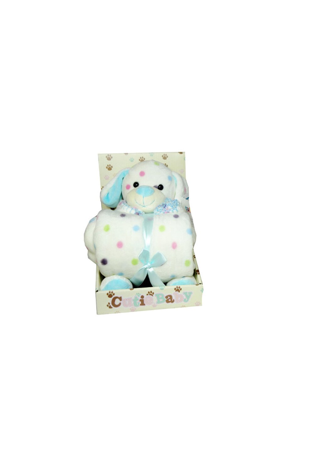 Paturica, Cutie Baby, cu ursulet albastru, 100×70 cm Axiom