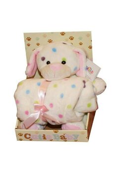 Paturica, Cutie Baby, cu ursulet roz, 100x70cm