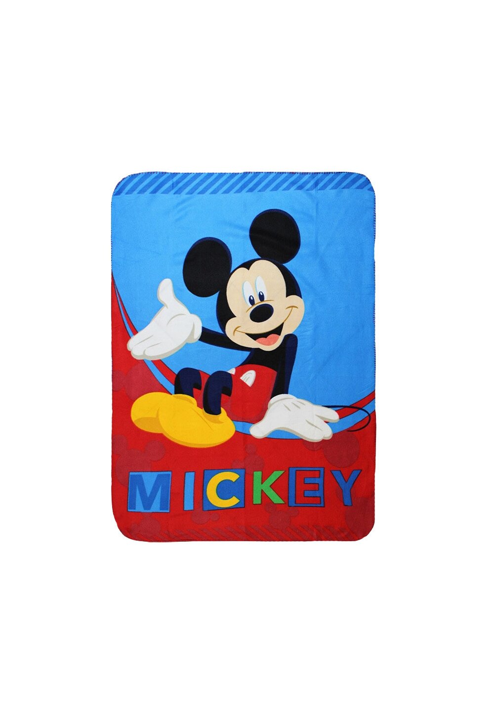 Paturica fleece, Mickey Mouse, albastra cu rosu, 100 x 140 cm 100
