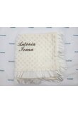 Paturica minky verso bumbac cu volanas, soft, crem, 100 x 80 cm