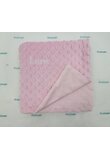 Paturica minky verso bumbac,  Emma, roz,  100 x 80 cm