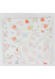 Paturica muselina, Maxi, floricele roz, 120x160 cm, alb