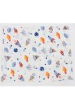 Paturica muselina, Maxi, planete si rachete, alb, 120x160 cm