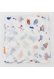 Paturica muselina, Maxi, planete si rachete, alb, 120x160 cm