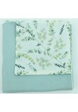 Paturica muselina verso bumbac, Flori de eucalipt, 100x80 cm, verde