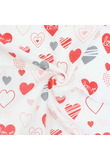 Paturica tricotata, Anna gri inchis, verso muselina, inimioare Love, cu ciucuri, 100x80 cm