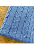 Paturica tricotata din acril, Zola, albastra, 90x90 cm