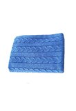 Paturica tricotata din acril, Zola, albastra, 90x90 cm