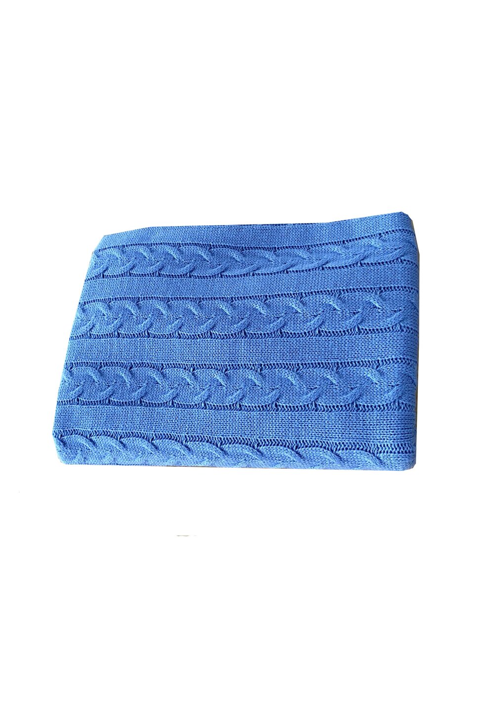 Paturica tricotata din acril, Zola, albastra, 90×90 cm Prichindel imagine noua
