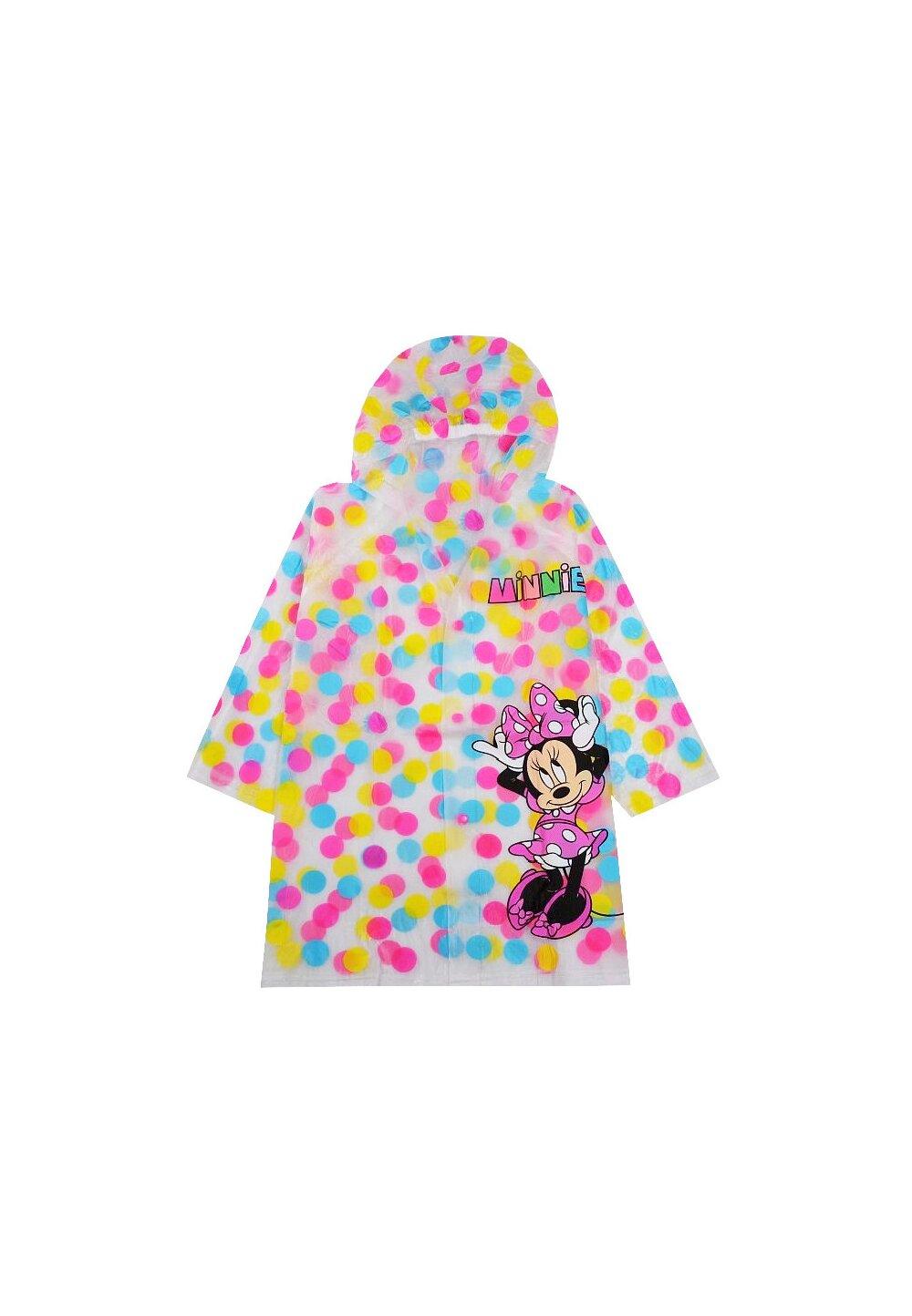 Pelerina de ploaie, Minnie, transparenta cu buline colorate
