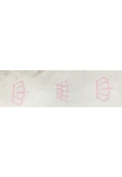 Perna, alb cu coronite roz, 30x40cm
