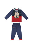 Pijama baieti, bumbac, Mickey Mouse, bleumarin cu dungi