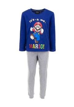 Pijama baieti, maneca lunga, bumbac, It is a Mario, albastru