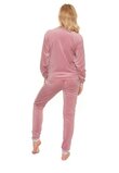 Pijama cu pantalon lung velur, roz