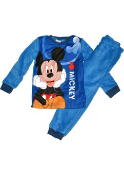 Pijama din pluss, poliester, Mickey Mouse, albastra
