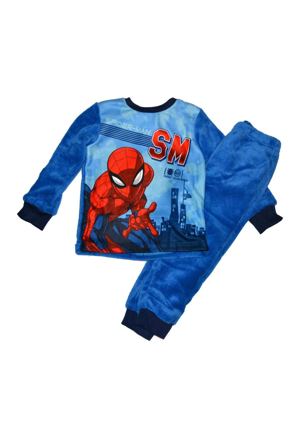 Pijama din pluss, poliester, Spider Man, albastra DISNEY imagine noua