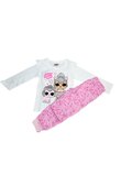 Pijama, LOL Glitter On, alb cu roz