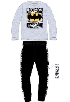 Pijama maneca lunga, bumbac 93%, Batman, gri