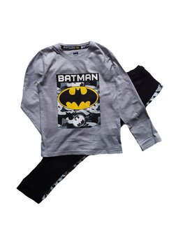 Pijama maneca lunga, bumbac 93%, Batman, gri