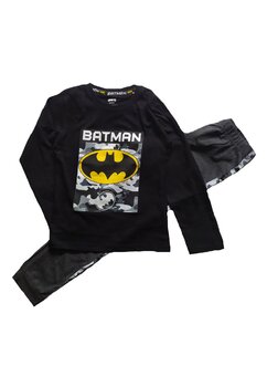 Pijama maneca lunga, bumbac 93%, Batman, negru