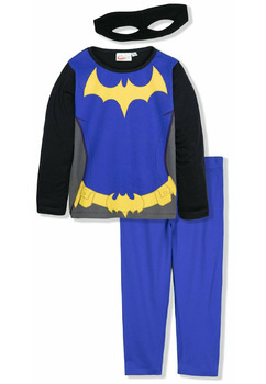 Pijama maneca lunga, bumbac, Batgirl, albastru