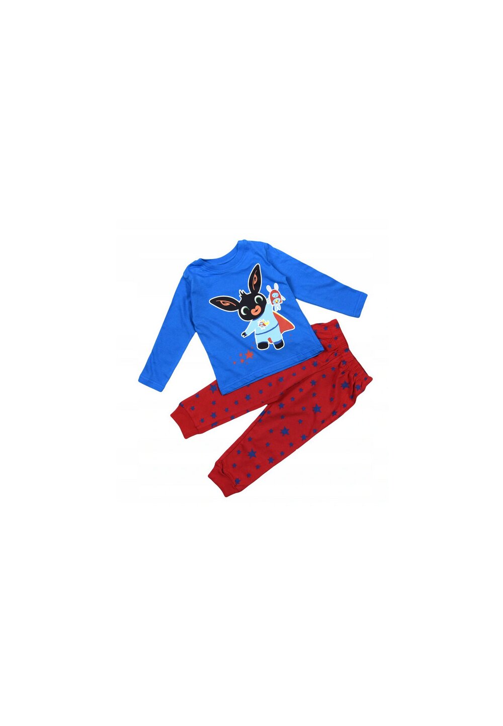 Pijama maneca lunga, bumbac, Bing, albastra cu stelute Albastra