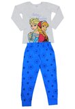 Pijama maneca lunga, bumbac, Sisters forever, Anna Si Elsa, gri