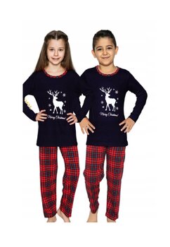 Pijama maneca lunga, bumbac, unisex, Merry Christamas, negru
