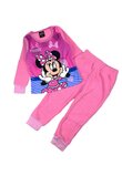 Pijama maneca lunga, din plus, Minnie Mouse cu fundita, roz