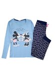 Pijama maneca lunga, Minnie and Mickey love, albastra