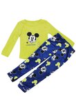 Pijama maneca lunga, plus, poliester, Legendary 28, Mickey, verde cu albastru