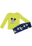 Pijama maneca lunga, plus, poliester, Legendary 28, Mickey, verde cu albastru