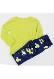 Pijama maneca lunga, plus, poliester, Legendary 28, Mickey, verde cu albastru