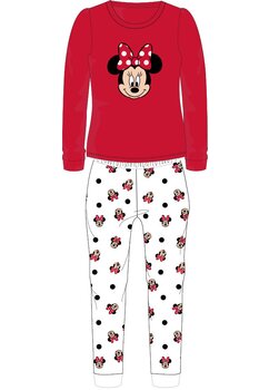 Pijama maneca lunga, pluss din poliester, Minnie Mouse, rosie