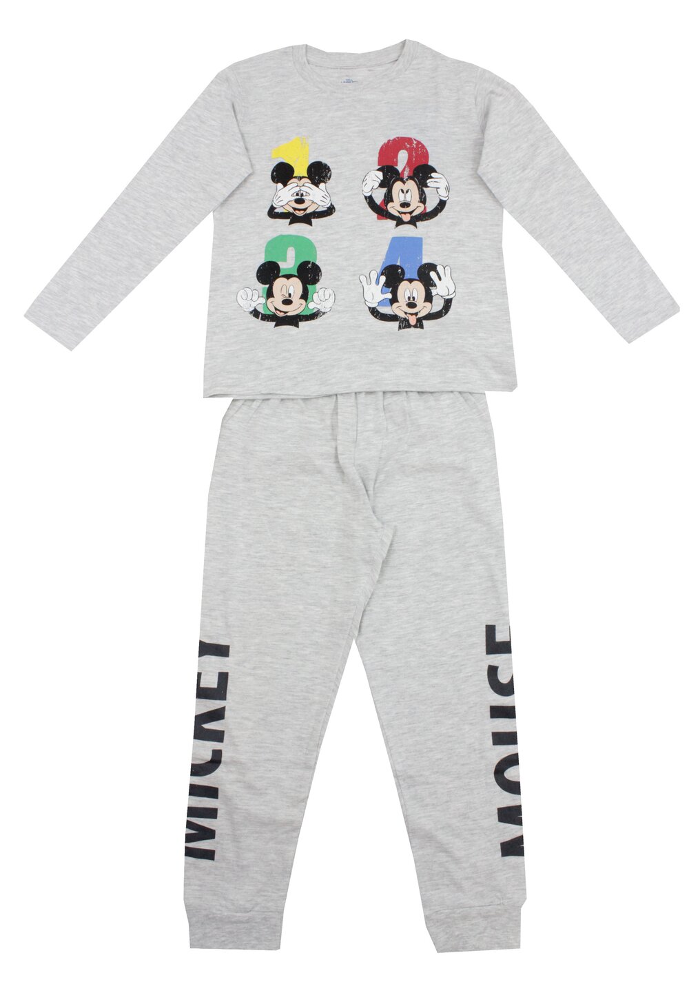 Pijama ML, bumbac, 1 2 3 4, Mickey Mouse, gri deschis DISNEY
