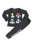 Pijama ML, bumbac, 1 2 3 4, Mickey Mouse, gri inchis