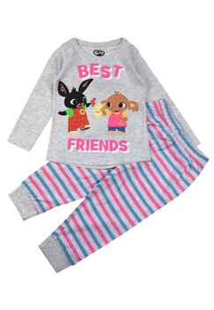 Pijama ML, bumbac, cu imprimeu, Best Friends, Bing, gri