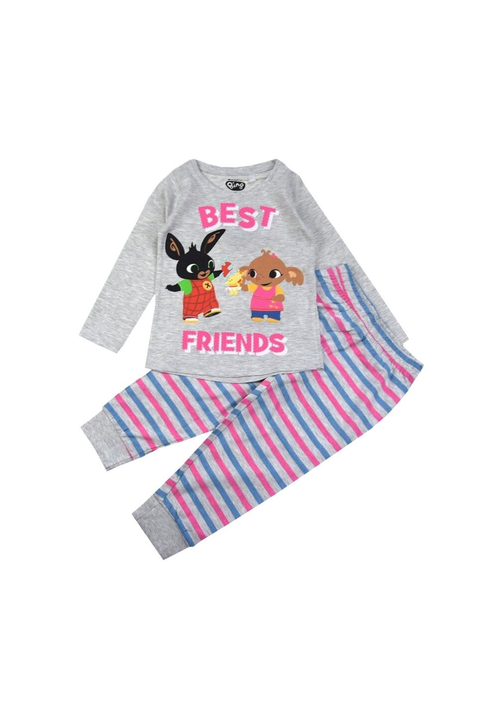 Pijama ML, bumbac, cu imprimeu, Best Friends, Bing, gri DISNEY