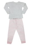 Pijama ML, bumbac, cu imprimeu, gri cu dungi roz