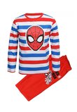 Pijama ML, bumbac, Spider Man, cu dungi multicolore, pantaloni rosii