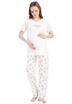Pijama pentru alaptat, Welcome little one, crem