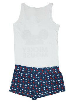 Pijama vara, Mickey Mouse, alb cu stelute