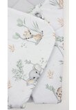 Port bebe multifunctional, Animalute pe leagan, bumbac, multicolor, 75x75cm