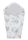 Port bebe multifunctional, Animalute pe leagan, bumbac, multicolor, 75x75cm