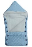 Port bebe, tricotat, albastru deschis, 77x35cm
