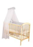 Baldachin patut, alb cu buline bluemarin, 300x160 cm